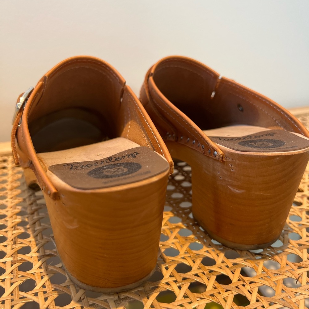 Troentorp Leather Wooden Clogs - 38 / 8 - Picture 5 of 7